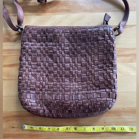 Vintage Vilenca Holland Brown Woven Leather Crossbody Bag - Picture 7 of 8